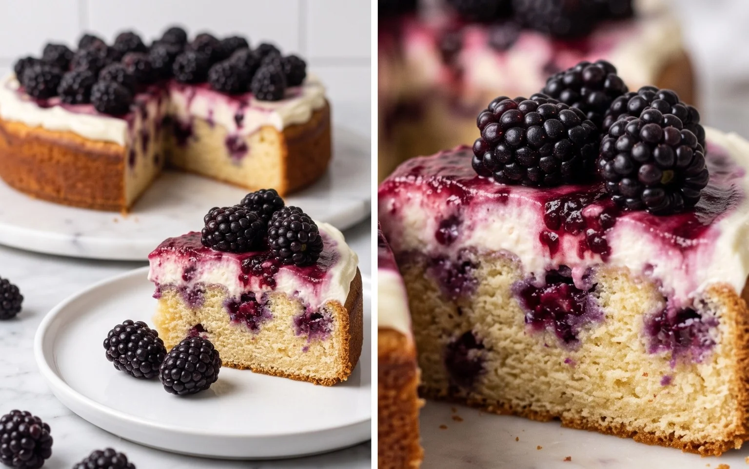 Saftiger Brombeerkuchen mit Griechischem Joghurt