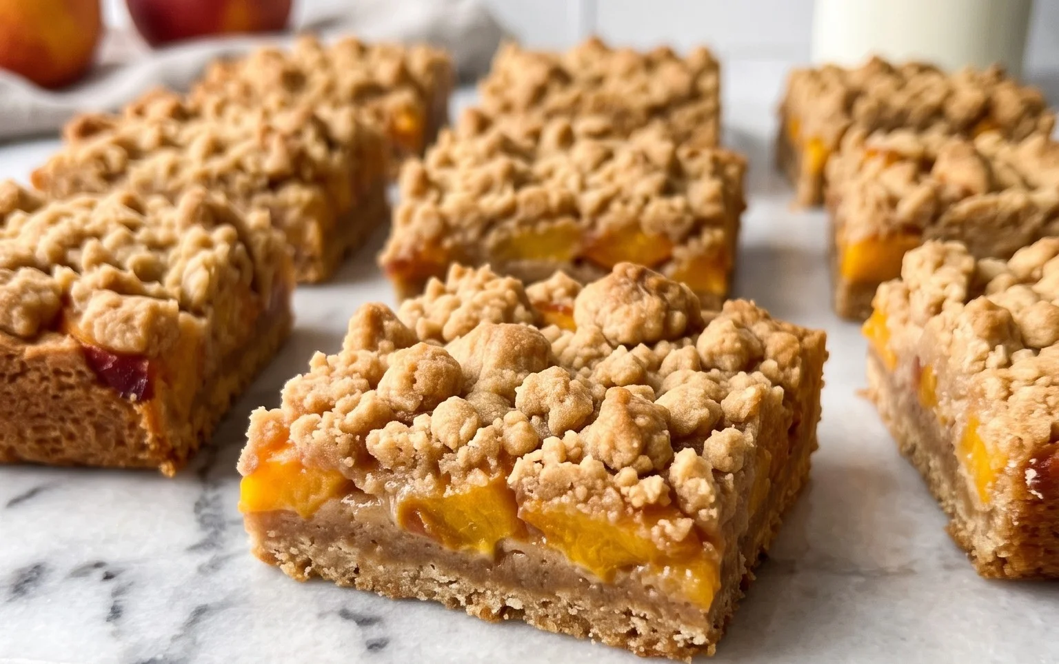 Saftige Peach Crumble Bars: Sommerlicher Genuss