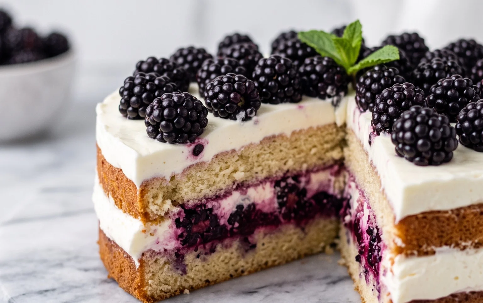 Brombeer-Torte: Joghurt-Creme & Fruchtfüllung